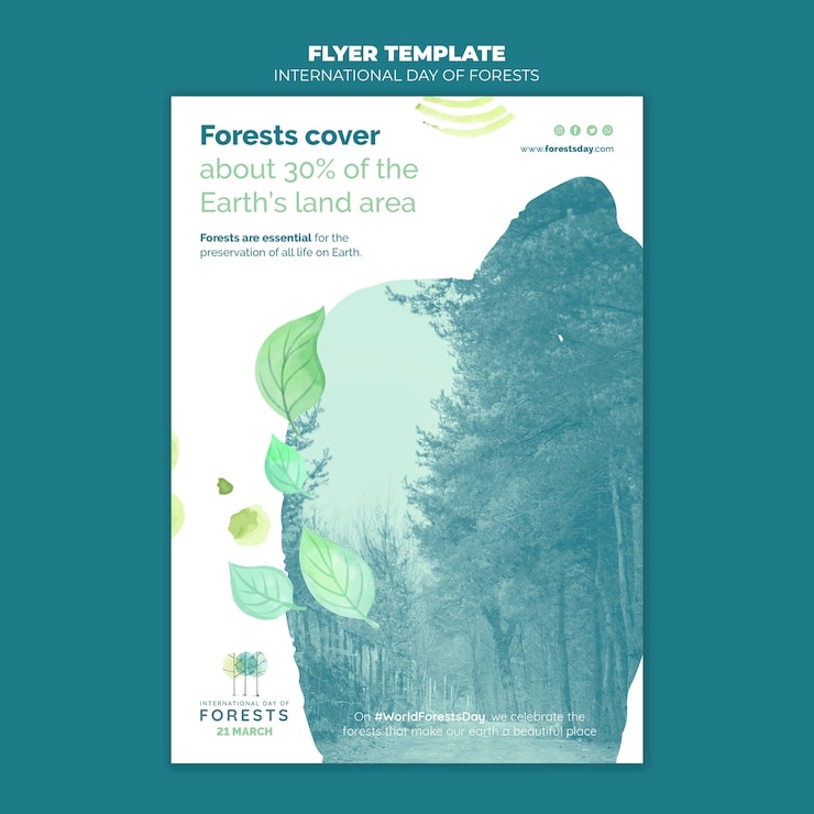 Free PSD creative forests day flyer template