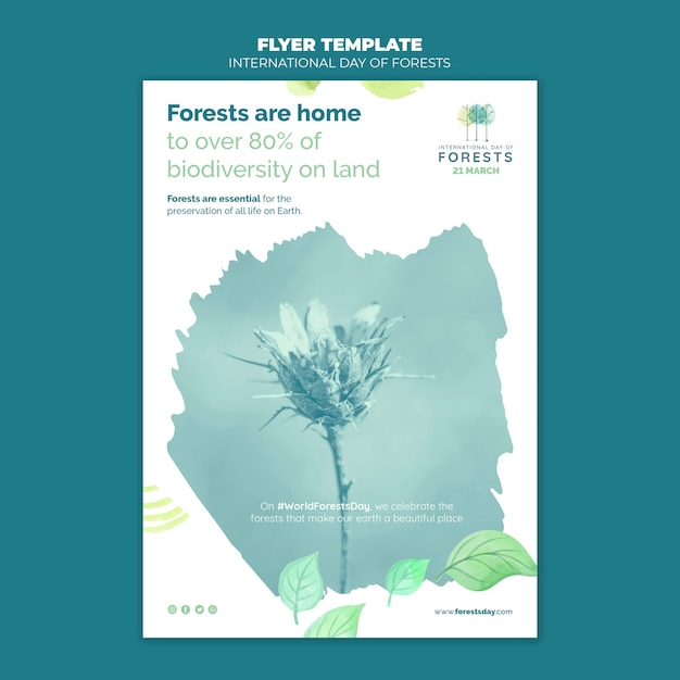 Free PSD creative forests day poster template