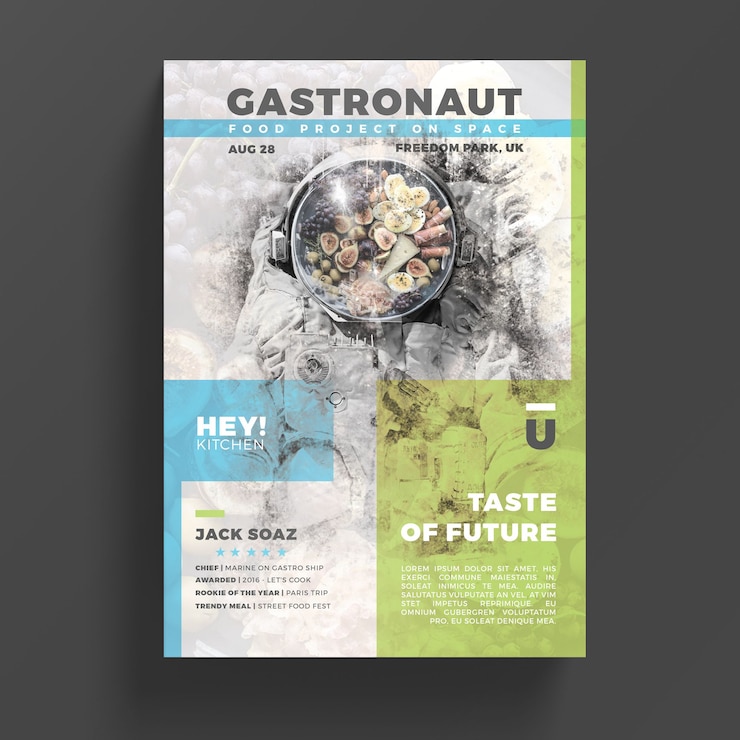 Free PSD creative gastronomy flyer template