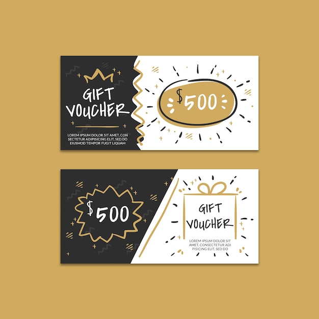 Creative gift voucher mockup