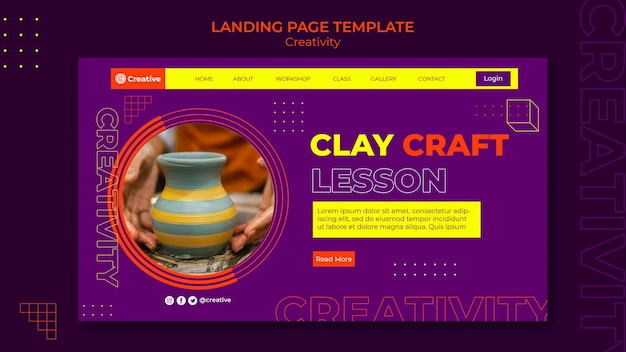 Free PSD creative and imaginative landing page design template