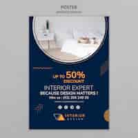 Free PSD creative interior design poster template