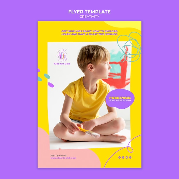 Free PSD creative kids print template