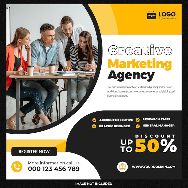 Free PSD creative marketing agency social media template