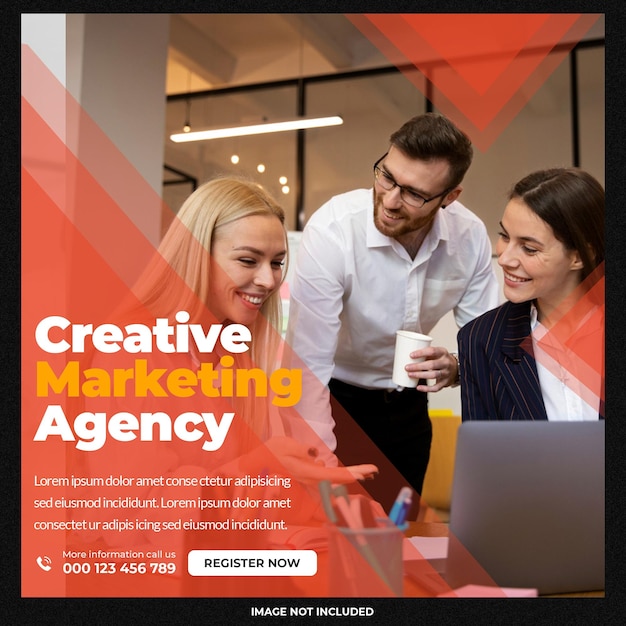 Free PSD creative marketing agency social media template