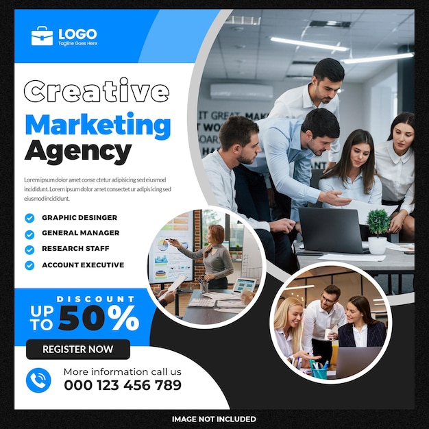 Free PSD creative marketing agency social media template