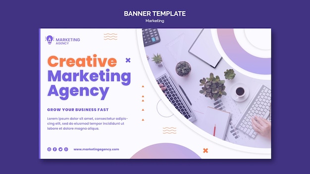 PSD gratuito modello di banner di marketing creativo