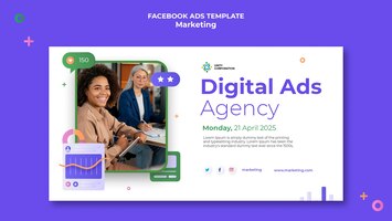 Creative marketing concept facebook template