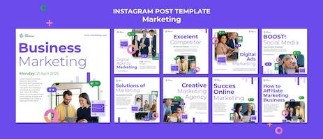 Creative marketing concept instagram posts