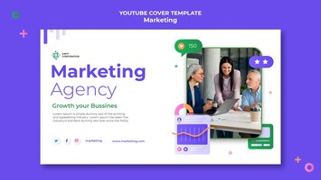Creative marketing concept youtube cover template