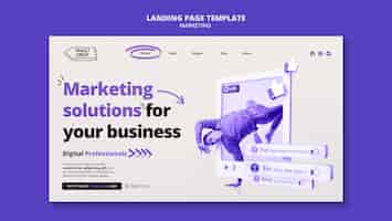 Free PSD creative marketing solutions for business landing page template