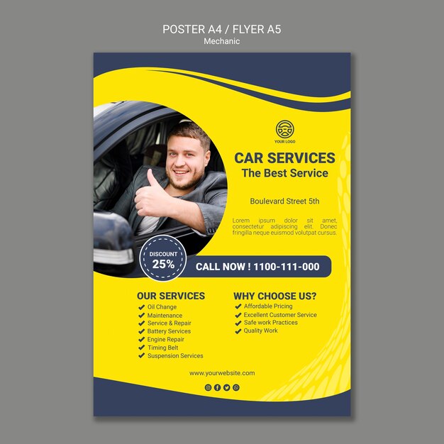 Creative mechanic poster template