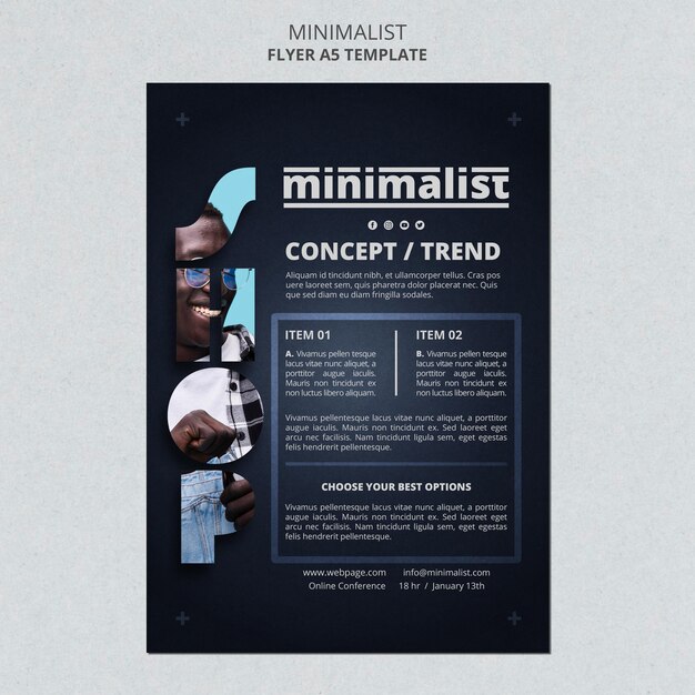 Free PSD creative minimalist poster template