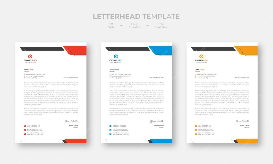 Free PSD | Creative modern letterhead template