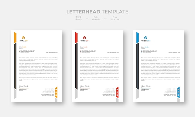 Creative modern letterhead template