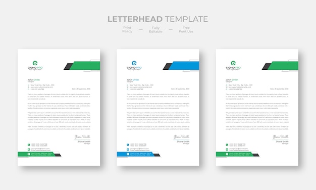 Free PSD creative modern letterhead template