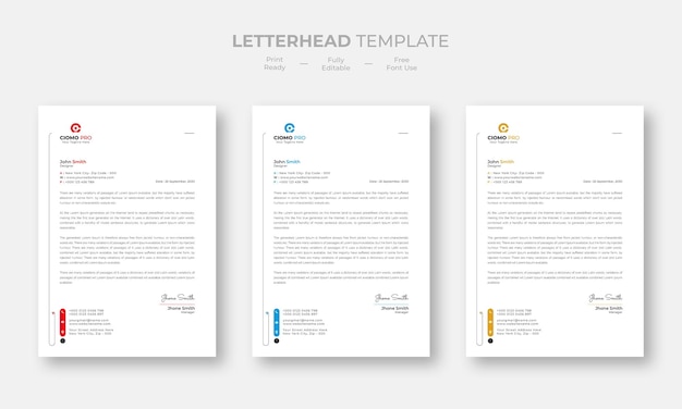 Free PSD creative modern letterhead template