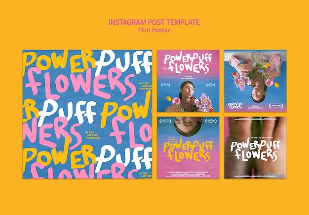 Creative Movie Instagram Posts Template – High-Quality PSD Templates For Cinema and Film Promotion