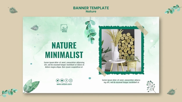 PSD gratuito modello di banner orizzontale natura creativa