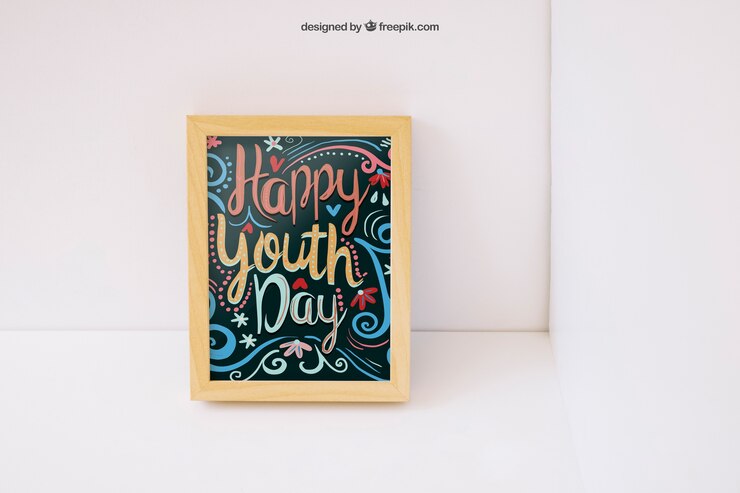 Free PSD creative photo frame mockup