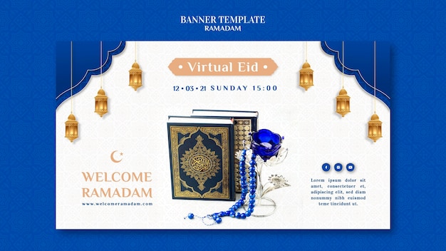 Modello di banner ramadan creativo