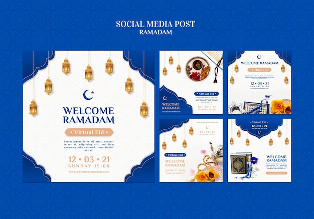 PSD gratuito modelli di post instagram ramadan creativi