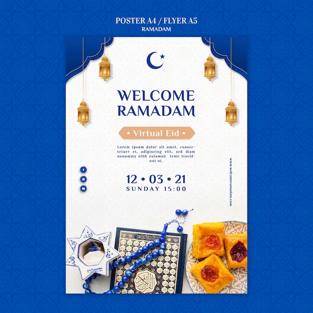 Modello di stampa ramadan creativo