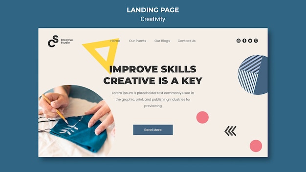 Creative skills landing page