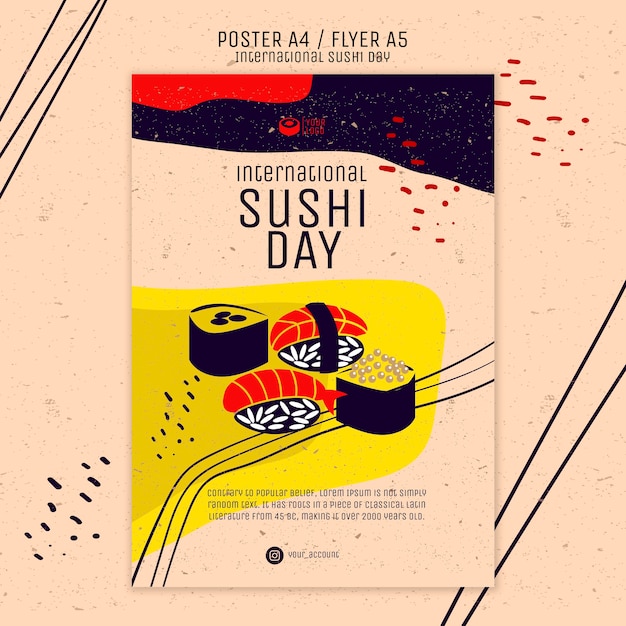 Free PSD creative sushi flyer template