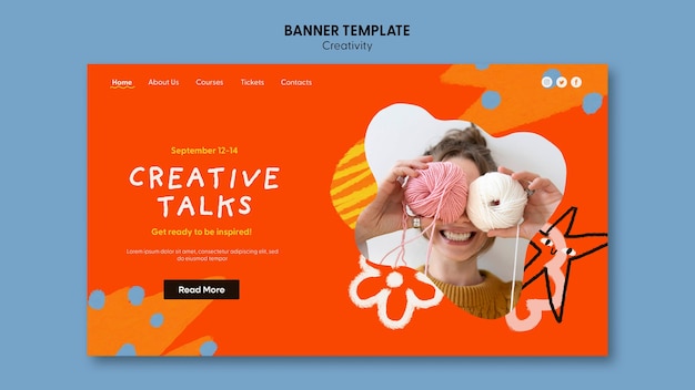 Free PSD creative talks workshop landing page template