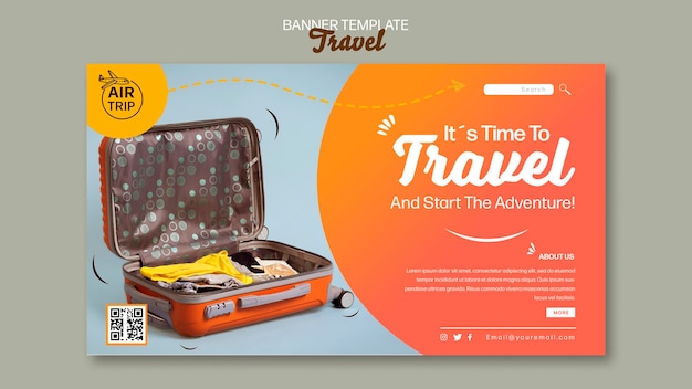 Free PSD creative traveling banner template