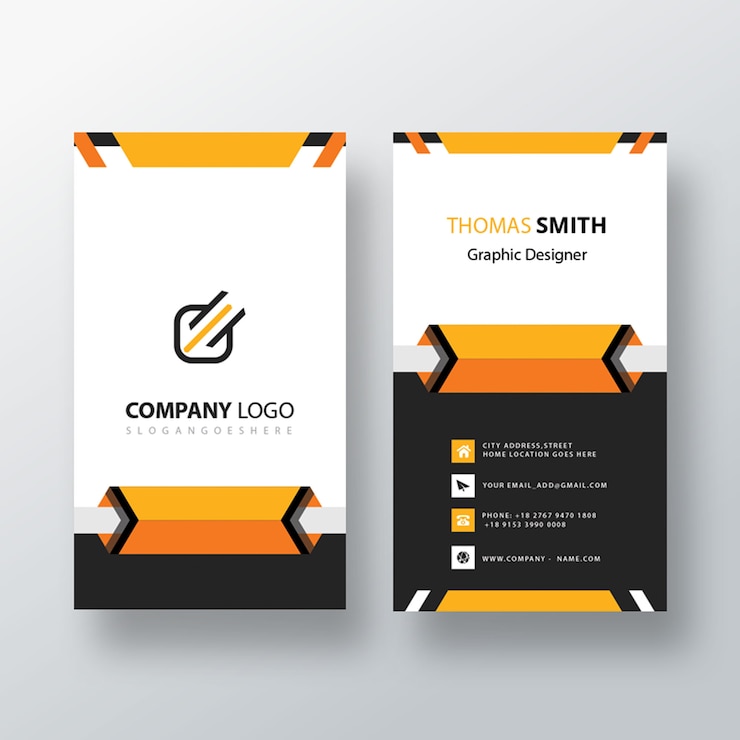 Free PSD creative vertical business card