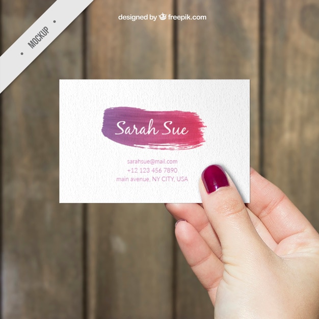 creative watercolor corporative card mockup 