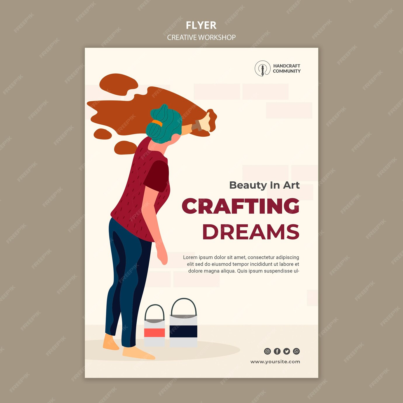Free PSD | Creative workshop flyer template