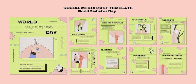 無料PSD クリエイティブな世界糖尿病デーのig投稿テンプレート