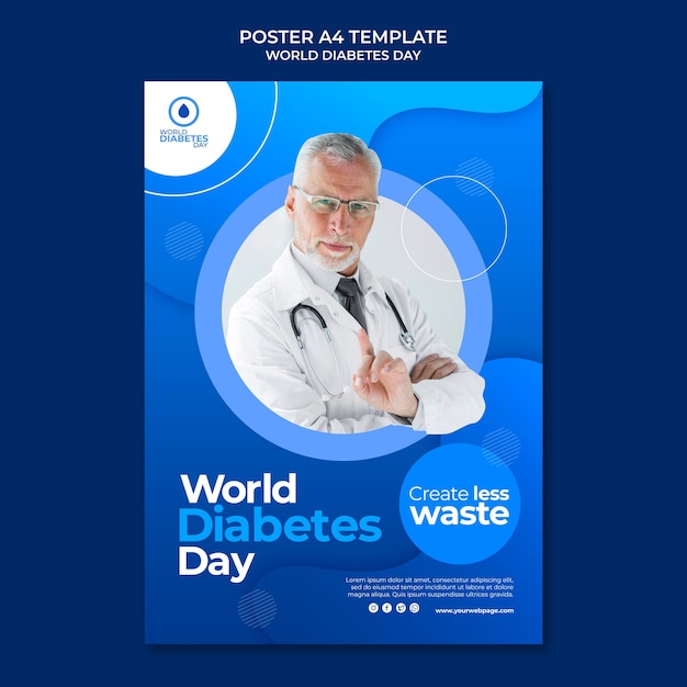 Free PSD creative world diabetes day print template