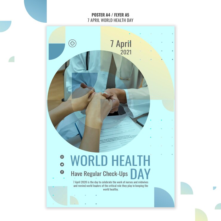 Free PSD creative world health day poster template with photo