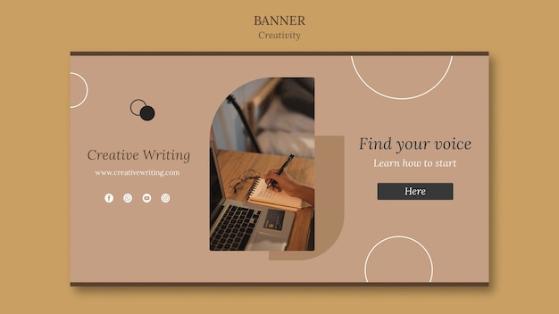 Creative writing banner template