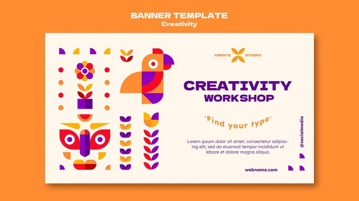 मुफ़्त PSD creativity banner template
