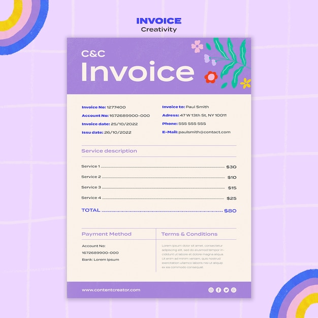 Creativity business invoice template