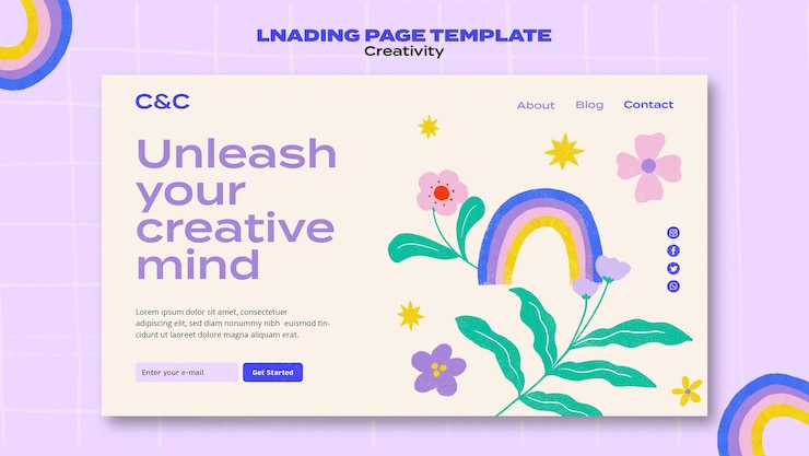 Free PSD creativity business landing page