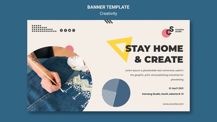 मुफ़्त PSD creativity concept banner template