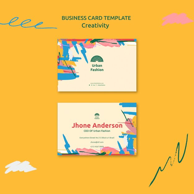 Creativity concept business card template