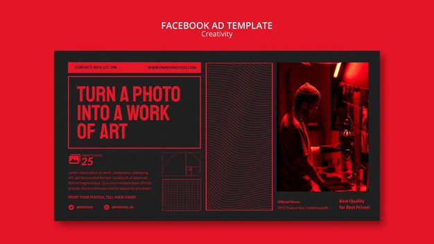 Шаблон facebook концепции творчества