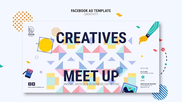 Free PSD creativity concept facebook template