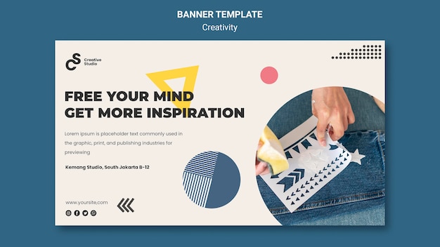 Creativity concept horizontal banner template