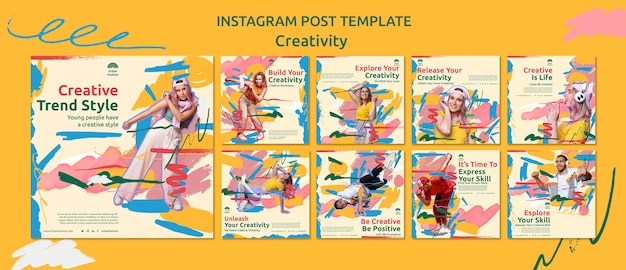 創造性のコンセプトの instagram の投稿