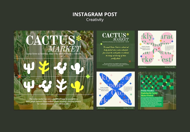 Free PSD creativity concept  instagram posts