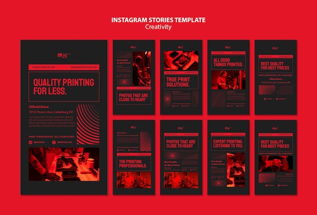 Free PSD creativity concept  instagram stories