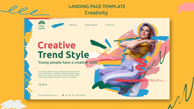 Creativity concept landing page template